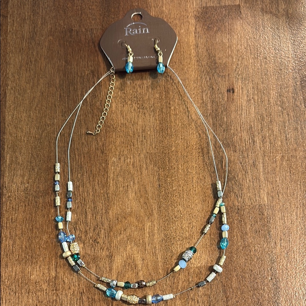 Multicolor Beaded Necklace and Earring Set